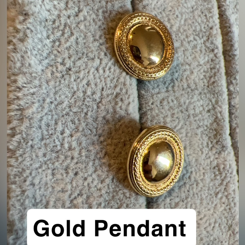 Large Gold Pendant Stud Earrings